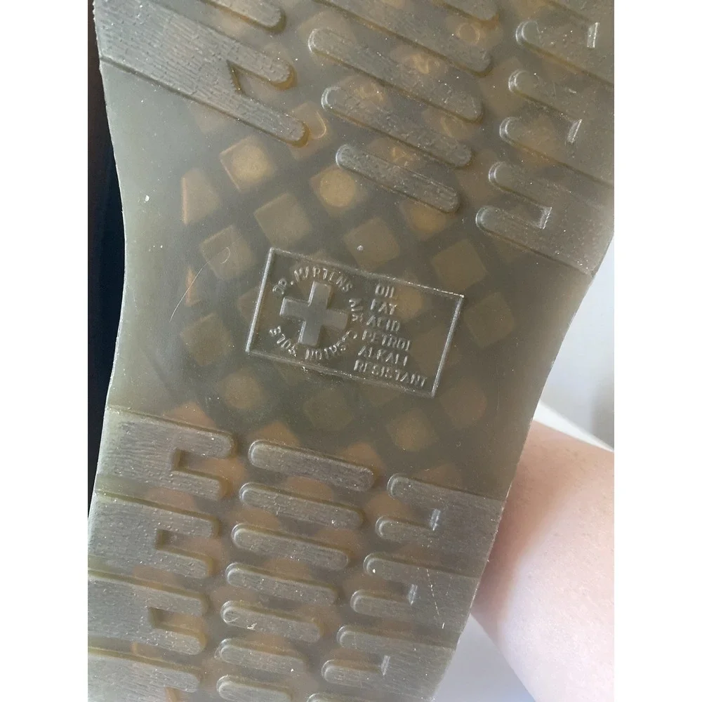 Dr. Martens Maxxy Slide Mens 12 Brown Leather Platform Buckle Sandals